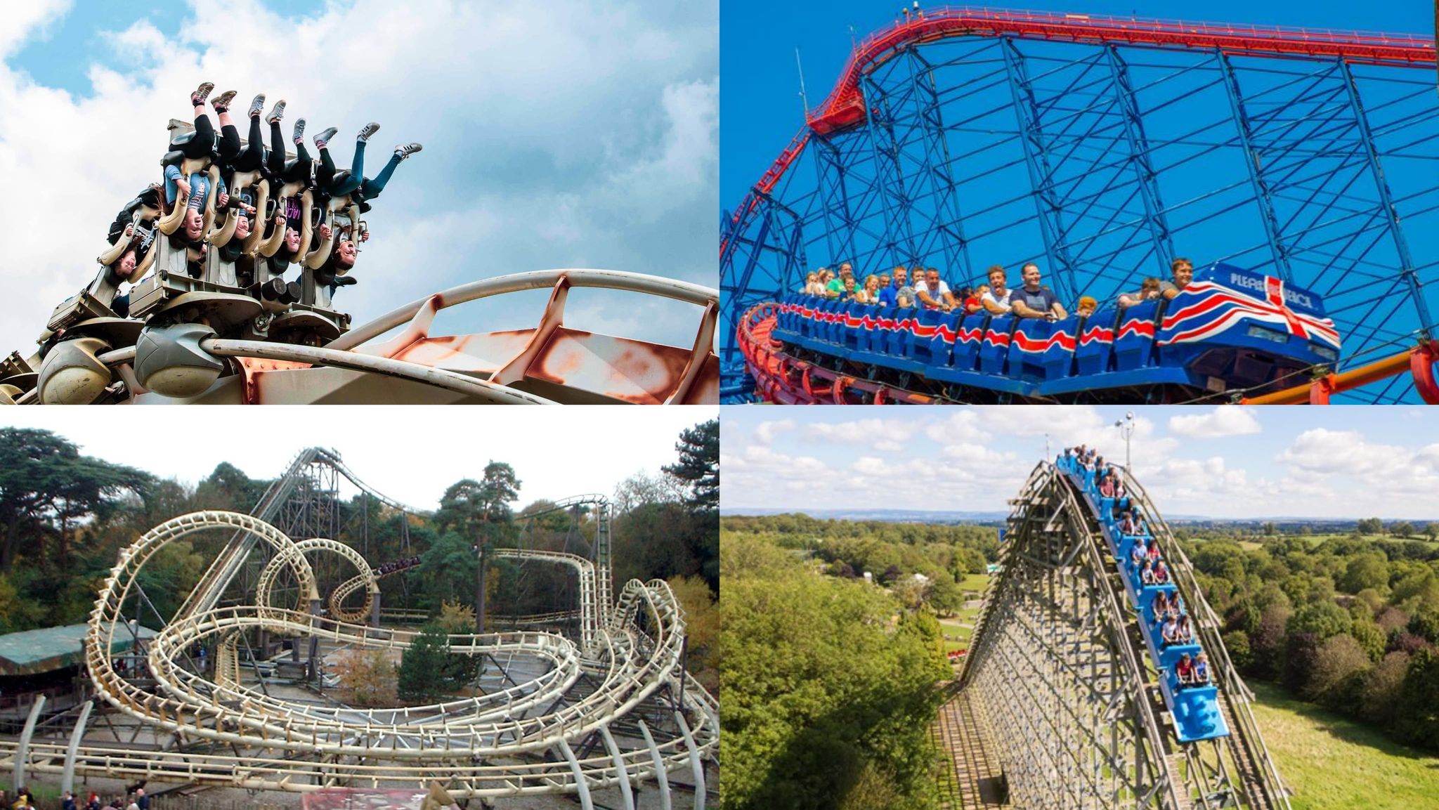 roller coasters - big one, nemesis, corkscrew, the ultimate